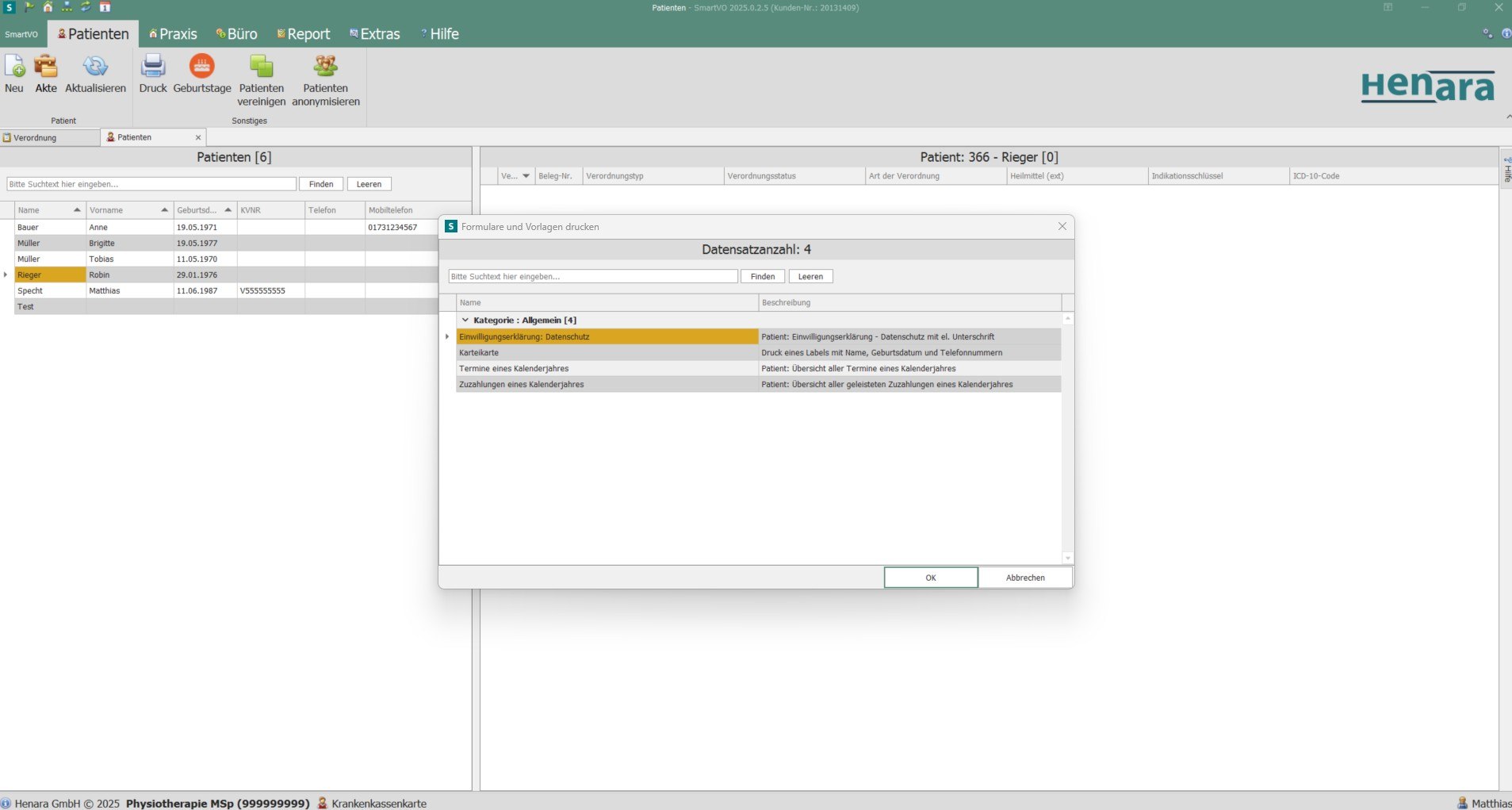 Henara Praxissoftware Datenschutzzustimmung mit elektronischer Unterschrift