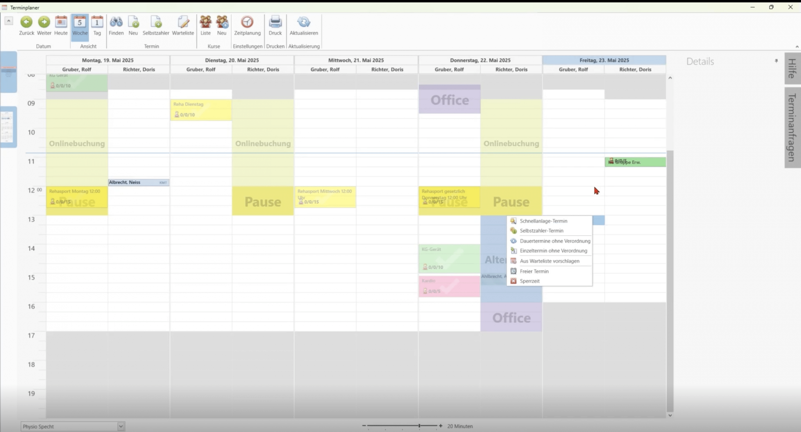 mit dem SmartVO Terminkalender Termine ohne Verordnung schnell anlegen