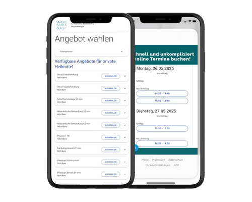 praxx.me Online terminbuchung Mochup_V2 Online Terminbuchung für Heilmittelerbringer praxx.me von Henara